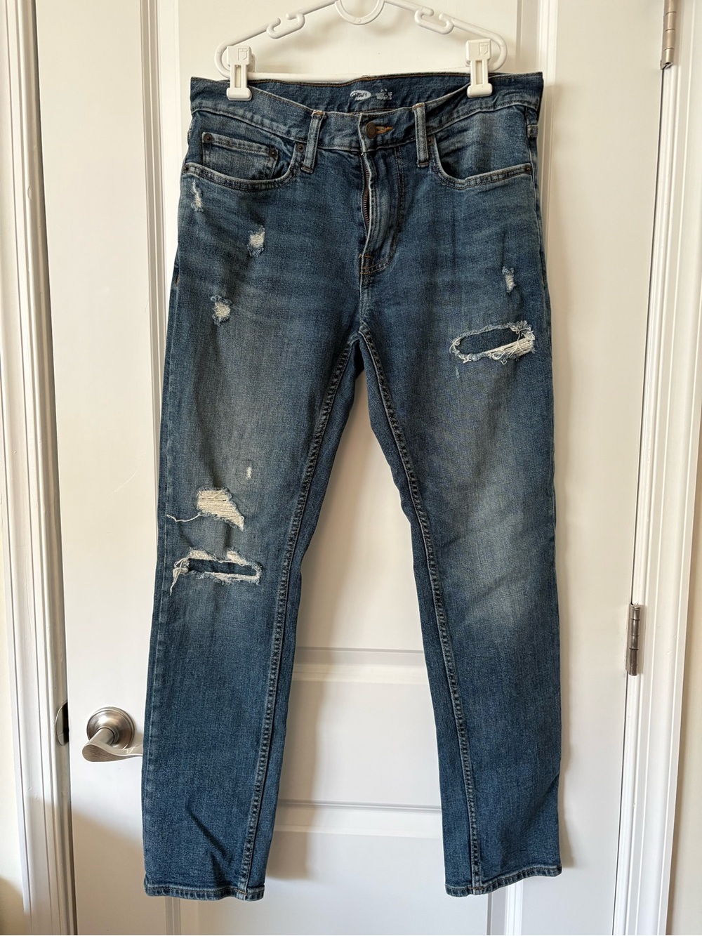 Old Navy Men's Straight Ripped Blue Jeans